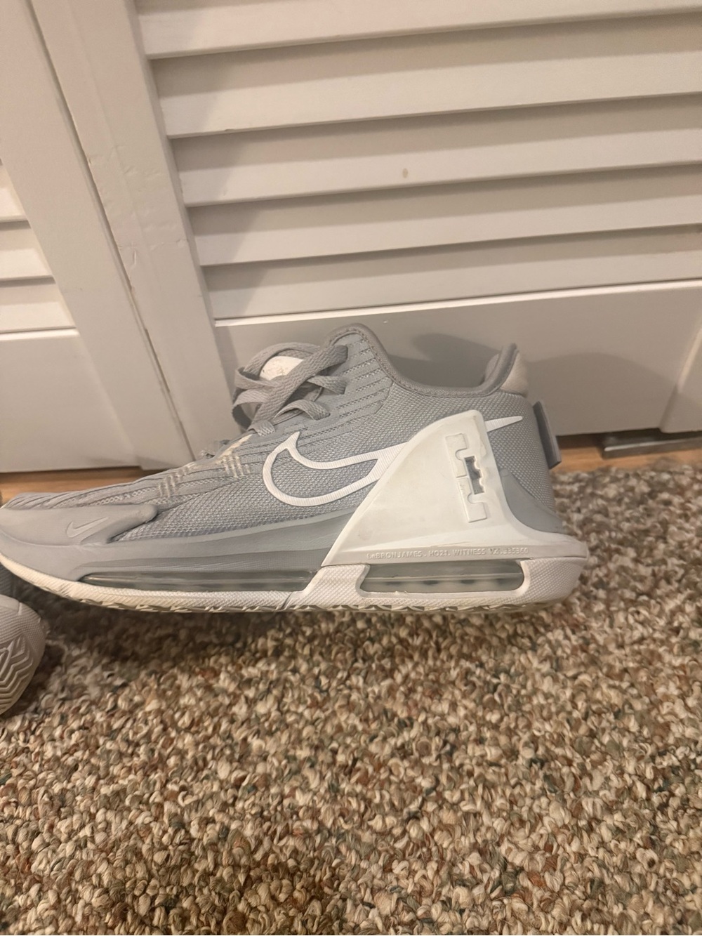 Nike Light Gray and White Trainer with Air Cushion